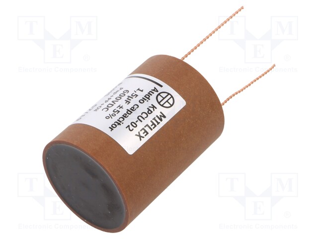 Capacitor: copper-polypropylene-paper; 1.5uF; 600VDC; ±5%; 0.0035