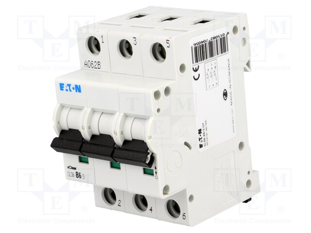 Circuit breaker; 400VAC; Inom: 6A; Poles: 3; DIN; Charact: B; 6kA