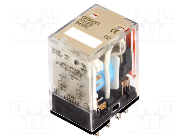 Relay: electromagnetic; DPDT; Ucoil: 24VDC; 10A/220VAC; 10A/24VDC