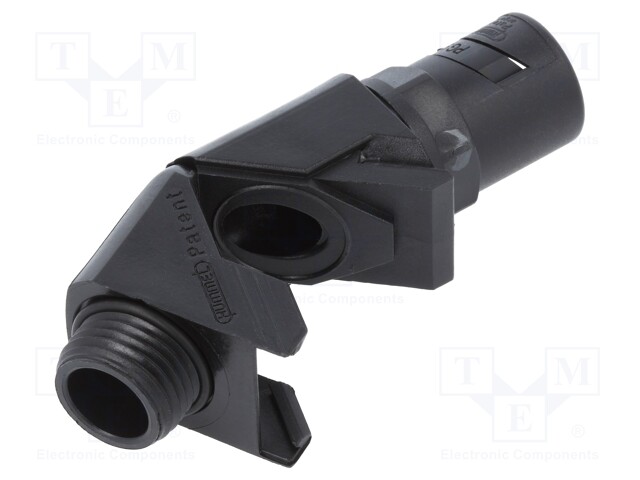 90° angled connector; ØBraid : 10mm; polyamide; -20÷80°C