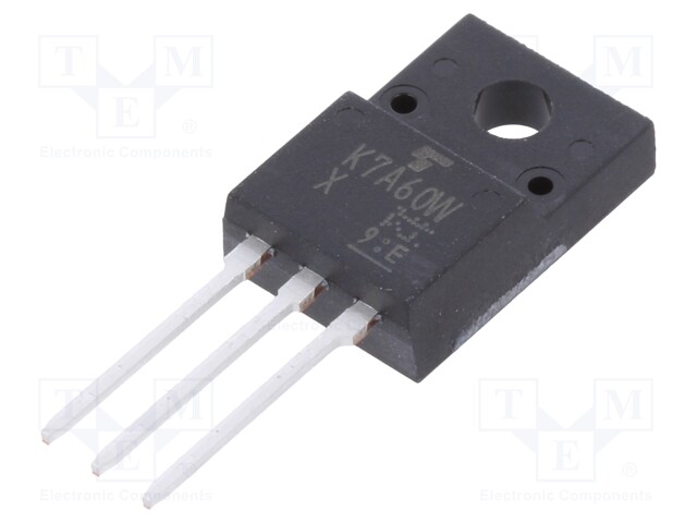 Transistor: N-MOSFET; unipolar; 600V; 7A; 30W; SC67