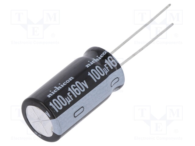 Capacitor: electrolytic; THT; 100uF; 160VDC; Ø12.5x25mm; Pitch: 5mm