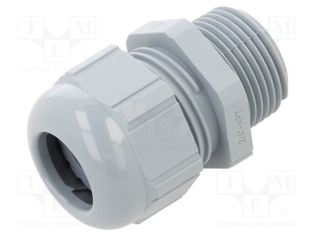 Cable gland; NPT3/4"; IP68; Mat: polyamide; dark grey