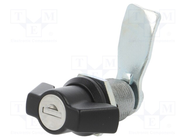 Lock; zinc and aluminium alloy; 30mm; black finish