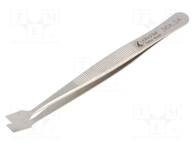 Tweezers; 120mm; Blades: curved; Blade tip shape: flat