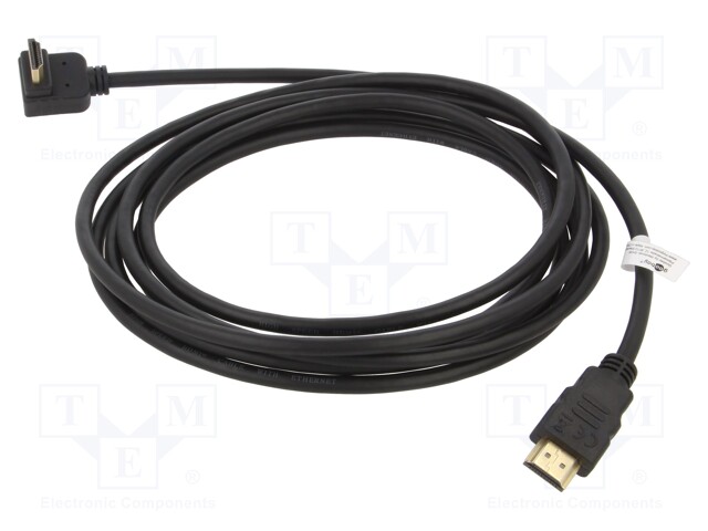 Cable; HDCP 2.2,HDMI 2.0; HDMI plug,HDMI plug 270°; PVC; 1.5m