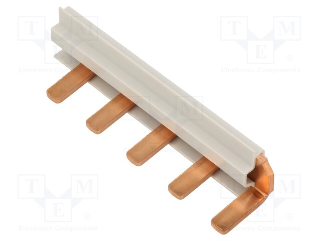 Busbar; 30mm2; Poles: 1; 690VAC; 690VDC; Inom: 120A; No.of mod: 5