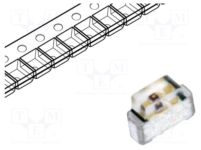 LED; SMD; 0604; green; 18÷71mcd; 1.6x1.15x0.6mm; 130°; 2÷2.4V; 20mA