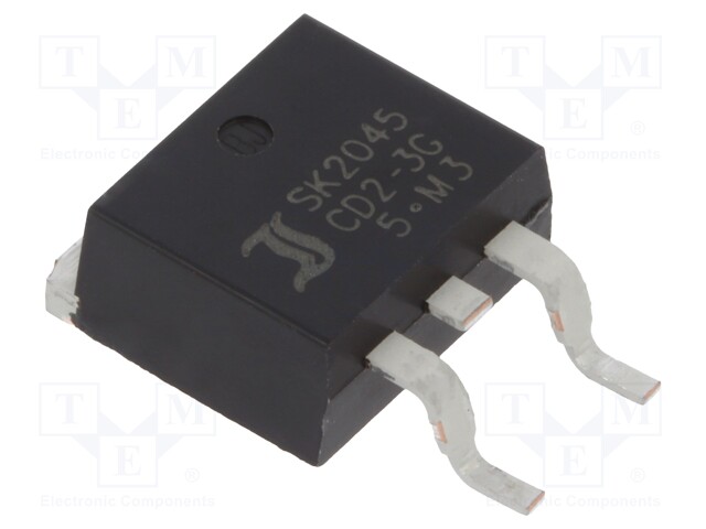 Diode: Schottky rectifying; SMD; 45V; 2x10A; Ufmax: 0.51V; D2PAK