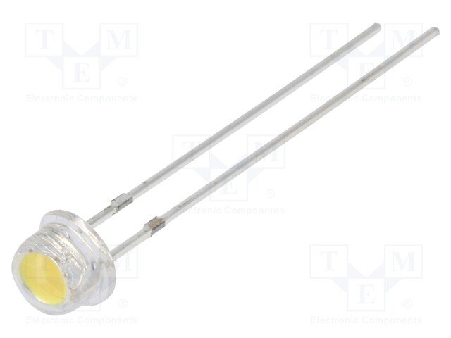 LED; 4.8mm; white warm; 4200÷5800mcd; 10÷12lm; 100°; Front: convex