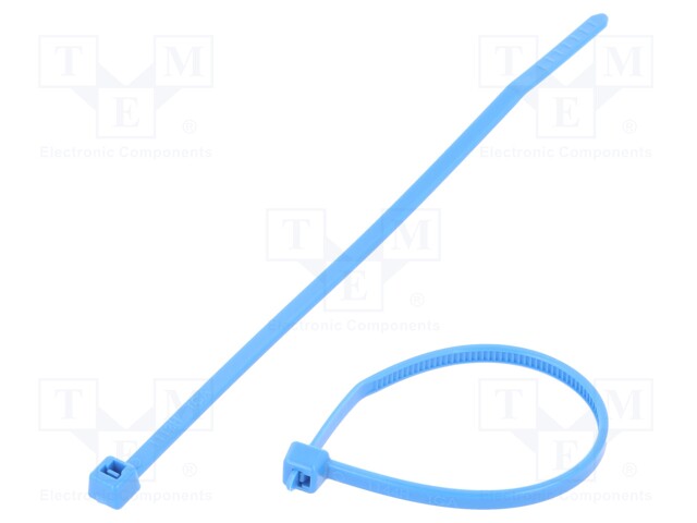 Cable tie; L: 100mm; W: 2.45mm; polyamide; 80N; blue; Ømax: 22mm