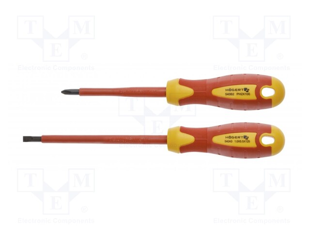 Kit: screwdrivers; insulated; 1kVAC; Phillips,slot; 2pcs.