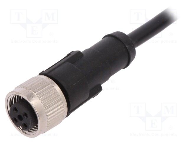 Connection lead; M12; PIN: 4; straight; 10m; plug; 250VAC; 4A; 250VDC