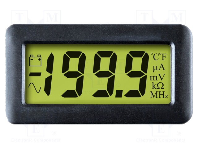Voltmeter; digital,mounting; 0÷200mV; on panel; Char: 12.7mm