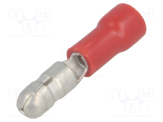 Terminal: round; male; Ø: 4mm; 0.5÷1.5mm2; crimped; for cable; red