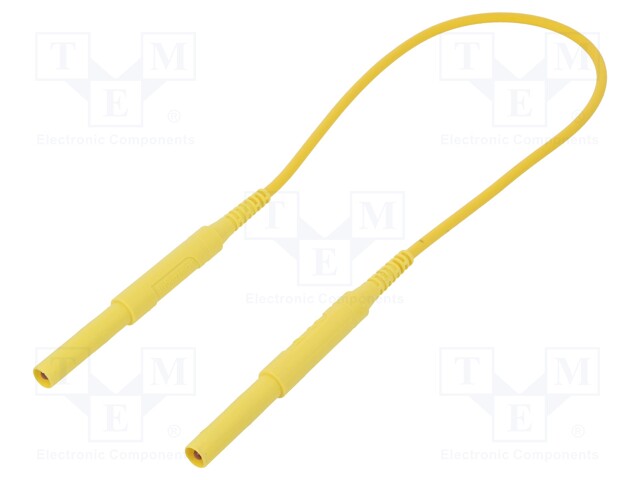 Test lead; silicone; 0.5m; yellow; 16A; 6kVDC; Max contact res: 9mΩ