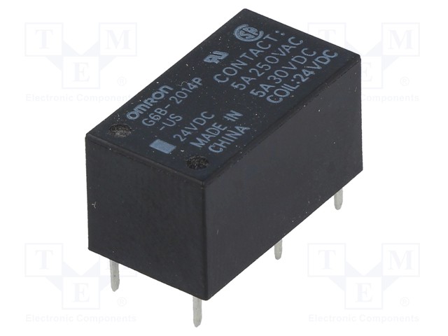 Relay: electromagnetic; DPST-NC; Ucoil: 24VDC; 5A/250VAC; 5A/30VDC