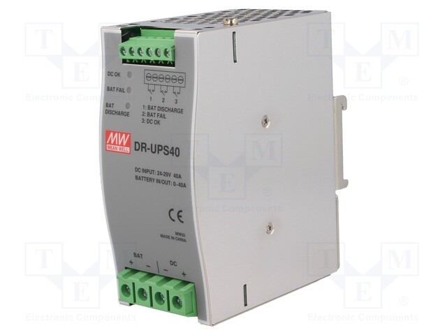 Module: UPS; 24VDC; 24÷29VDC; 40A; 21÷29VDC; Mounting: DIN; -20÷70°C