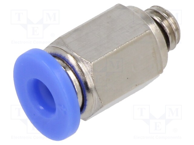 Push-in fitting; straight; -0.95÷15bar; nickel plated brass