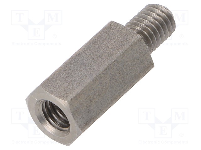 Screwed spacer sleeve; Int.thread: M5; 15mm; Ext.thread: M5