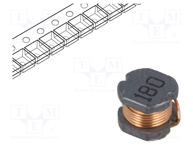 Inductor: wire; SMD; 18uH; 150mΩ; -40÷125°C; ±20%; 1.23A