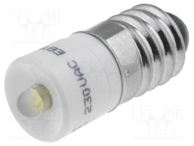 LED lamp; white; E10; 230V; No.of diodes: 1