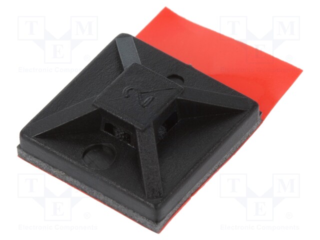 Self-adhesive cable holder; polyamide; UL94V-2; black; Ht: 4.1mm