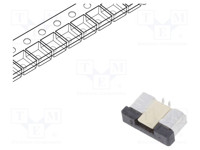 Connector: FFC (FPC); vertical; PIN: 4; ZIF; SMT; 500mA; tinned; 30mΩ