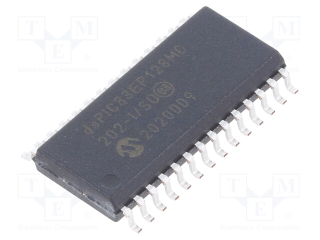 DsPIC microcontroller; SRAM: 16kB; Memory: 128kB; SO28; 1.27mm