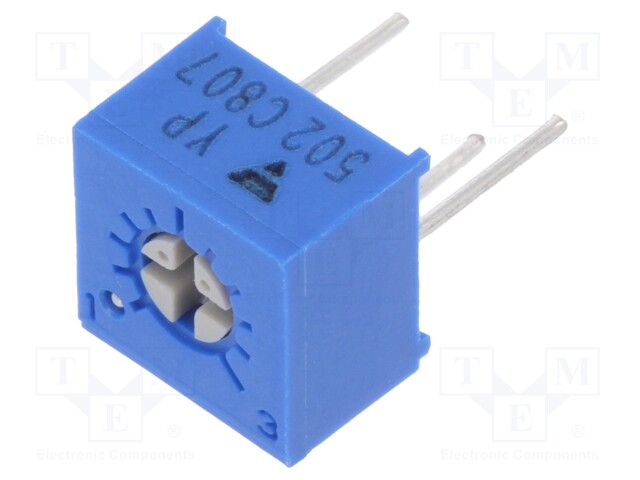 Potentiometer: mounting; single turn,horizontal; 5kΩ; 500mW; ±10%