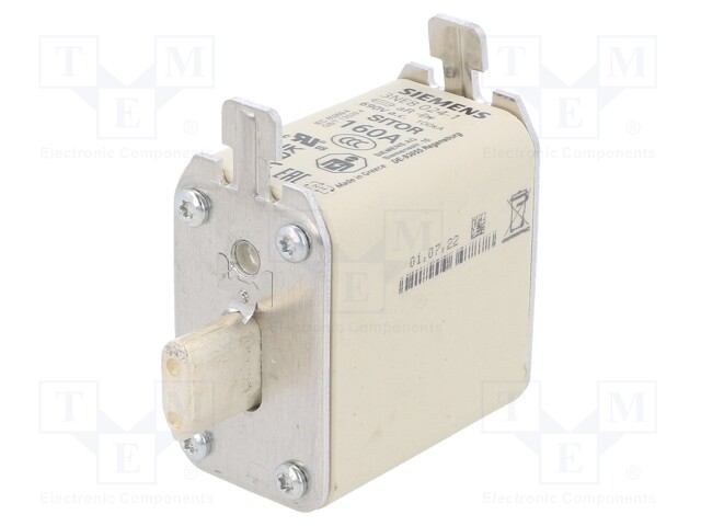 Fuse: fuse; aR; 160A; 690VAC; 440VDC; industrial; NH00; SENTRON