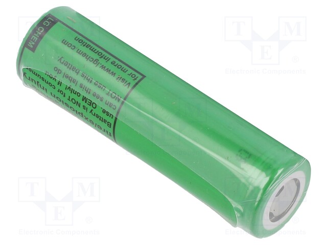 Re-battery: Li-Ion; 18650,MR18650; 3.63V; 3500mAh; Ø18.4x65mm; 10A