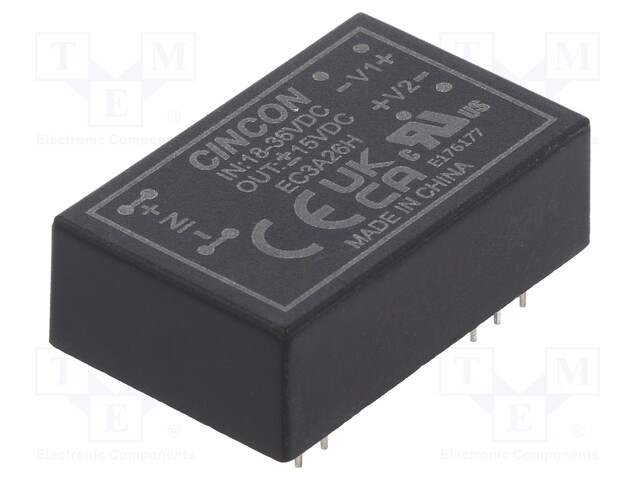 Converter: DC/DC; 3W; Uin: 18÷36V; Uout: 15VDC; Uout2: -15VDC; DIP24