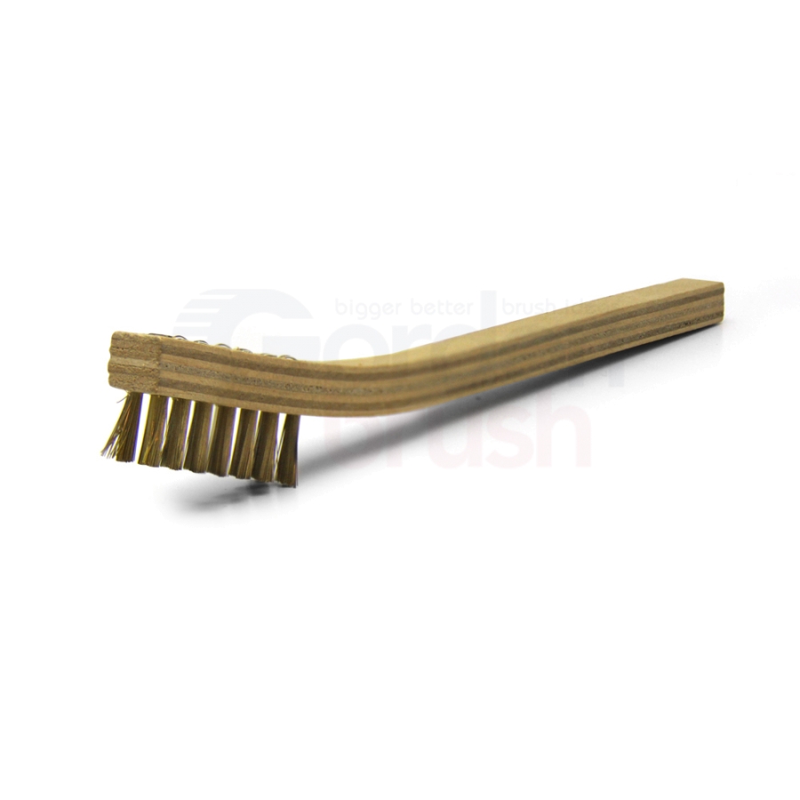 3 x 7 Row 0.15mm Brass Bristle and Plywood Handle Scratch Brush