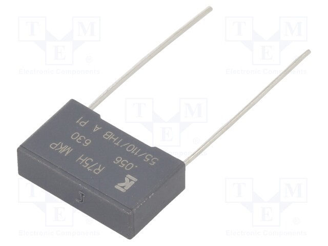 DC Film Capacitor, 0.056 µF, 630 V, Metallized PP, ± 5%, R75H Series, Radial Box