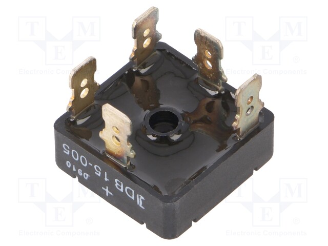 Three-phase bridge rectifier; Urmax: 50V; If: 15A; Ifsm: 350A; THT