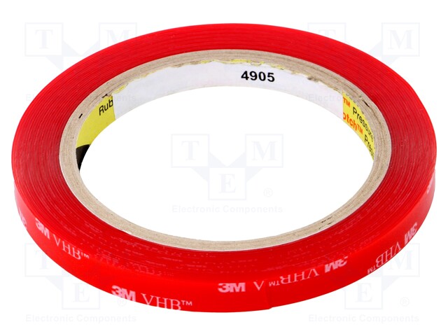 Tape: fixing; W: 9mm; L: 5.5m; Thk: 500um; acrylic; transparent