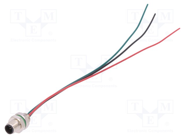 Connector: M5; socket; male; cables; PIN: 3; IP67; 60V; 100mm; 1A