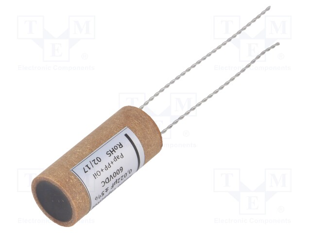 Capacitor: aluminum-polypropylene-paper; 0.022uF; 600VDC; ±5%