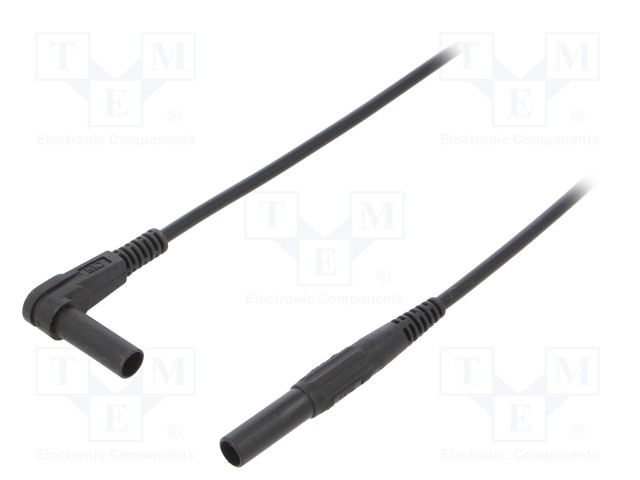 Test lead; PVC; 2m; black; 19A; Plating: nickel plated