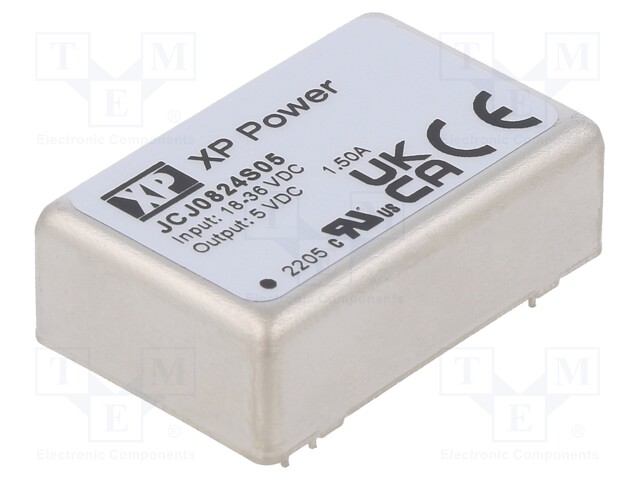 Isolated Board Mount DC/DC Converter, 2:1 Input, ITE, 1 Output, 8 W, 5 V, 1.5 A