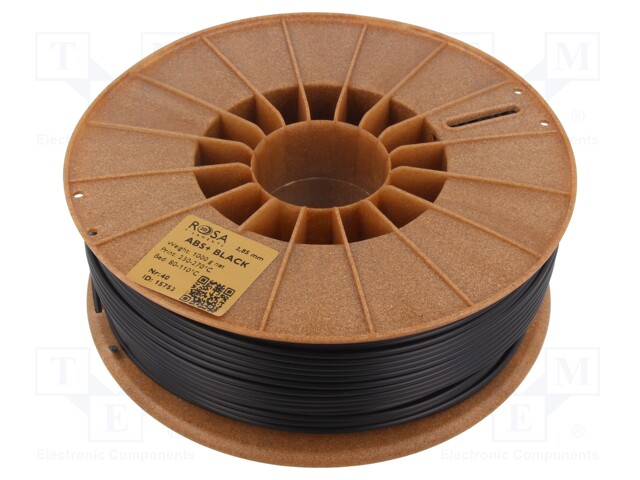 Filament: ABS+; 2.85mm; black; 230÷270°C; 1kg; Table temp: 80÷110°C