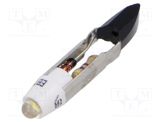 Indicator: LED; T5,5; white warm; plastic; 12VAC; 12VDC; -20÷60°C