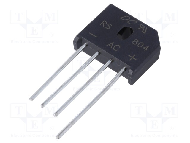 Single-phase bridge rectifier; Urmax: 400V; If: 8A; Ifsm: 200A; KBU