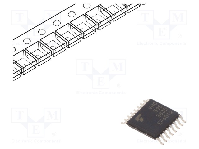 IC: digital; 3-state,8bit,shift register,latch; C²MOS; SMD