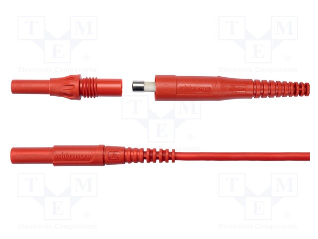 Test leads; Inom: 8A; Len: 1m; banana plug 4mm,both sides; 17mΩ