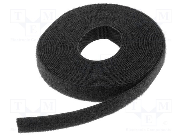 Velcro tie; L: 5m; W: 12.5mm; black; -20÷75°C