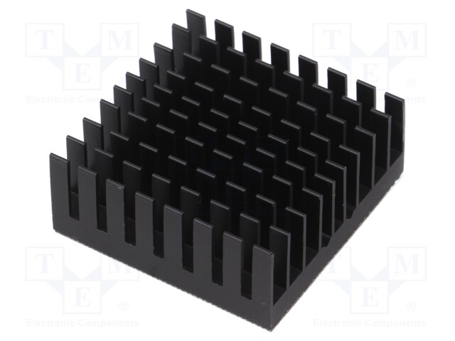 Heatsink: extruded; grilled; black; L: 35mm; W: 35mm; H: 14.5mm