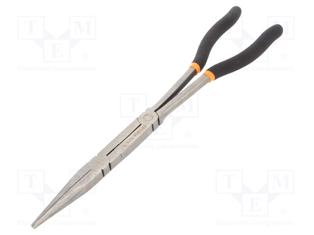 Pliers; straight,half-rounded nose,elongated; 342mm