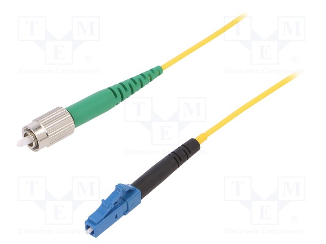 Fiber patch cord; FCA,LC; 1m; Optical fiber: 9/125um; yellow